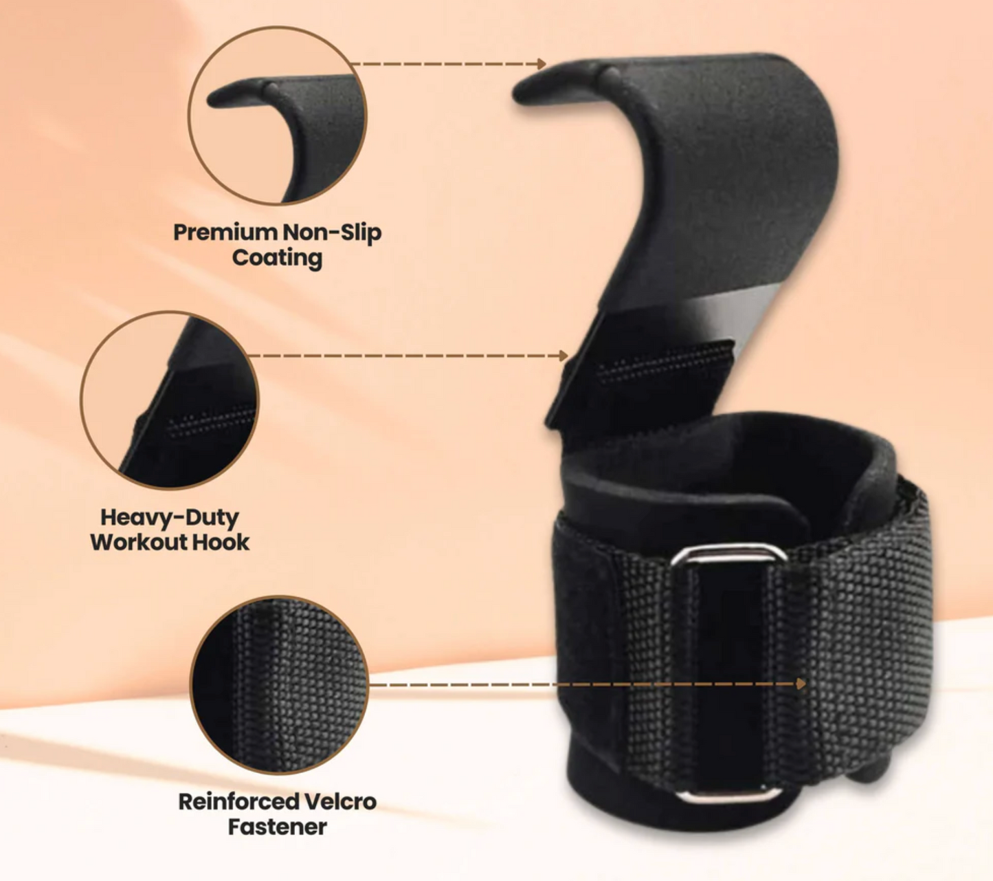 Adjustable Bodybuilding Wrist Hook Strap