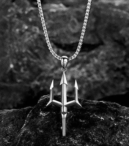 Stainless Steel Trident Necklace