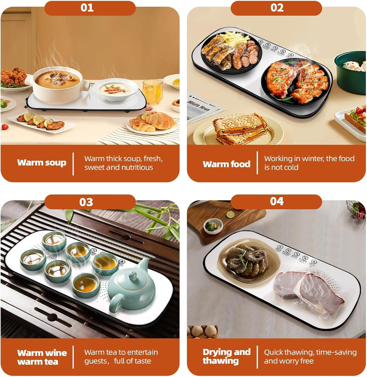 HeatServe Glass Tray