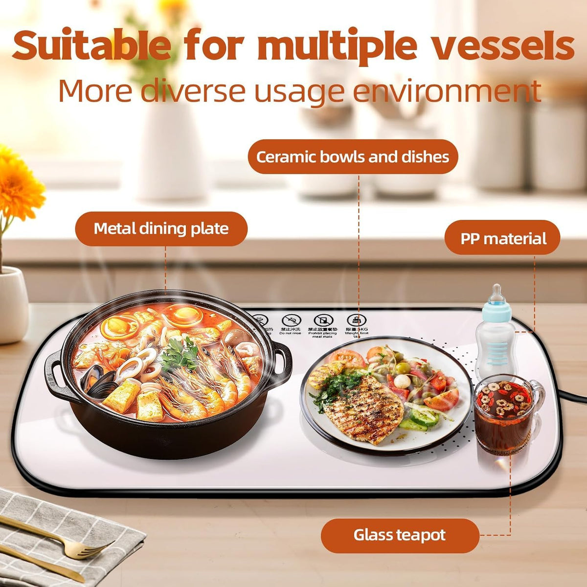 HeatServe Glass Tray