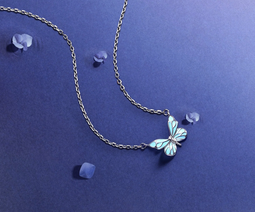 Glow-In-The-Dark Butterfly Necklace
