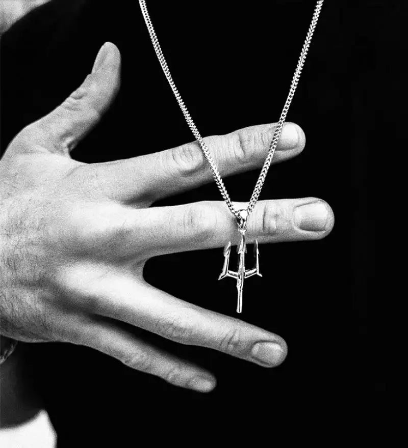 Stainless Steel Trident Necklace