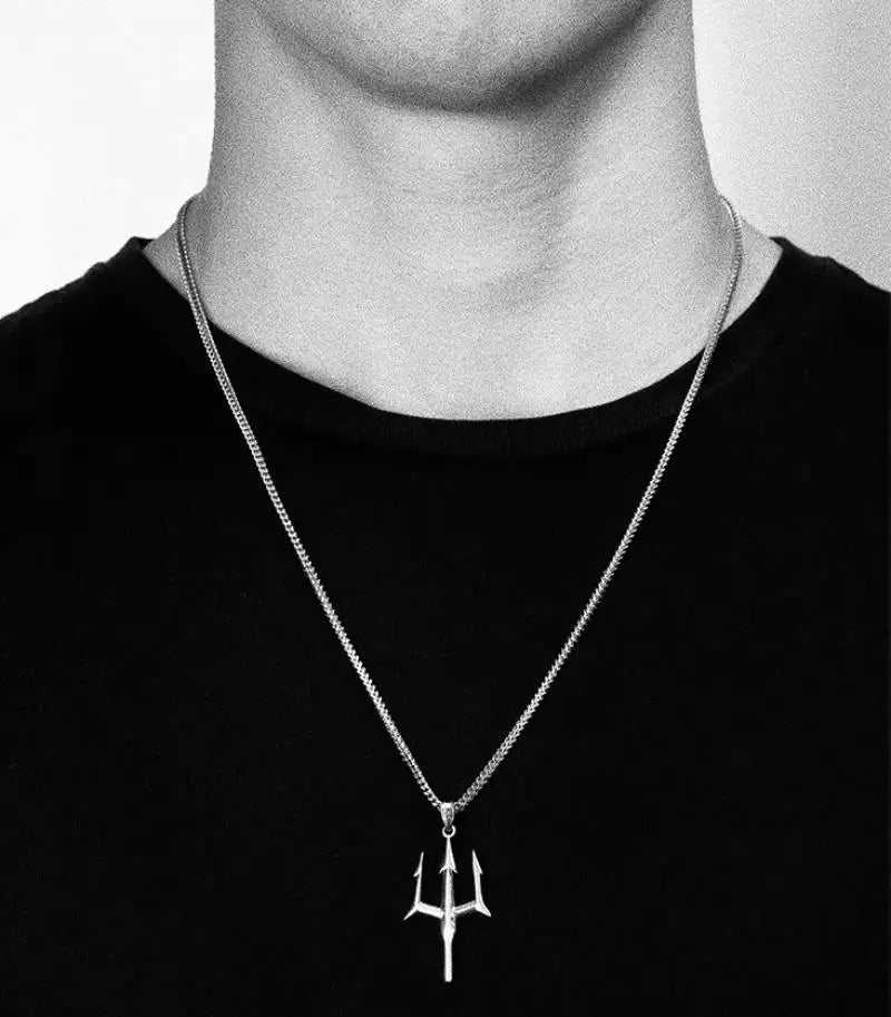 Stainless Steel Trident Necklace