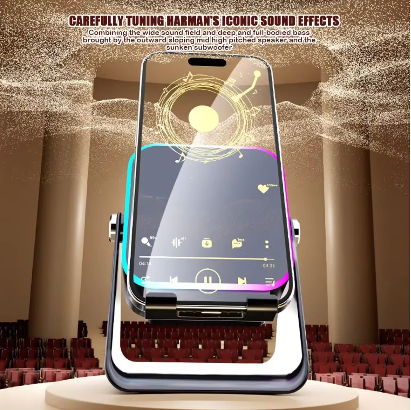 5-in-1 Bluetooth Speaker with Phone Stand
