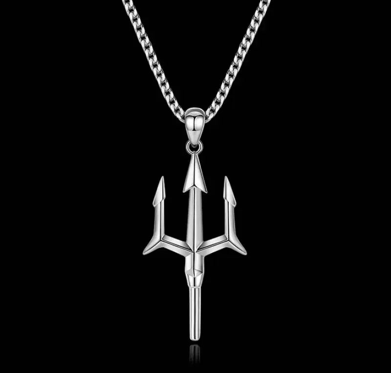 Stainless Steel Trident Necklace