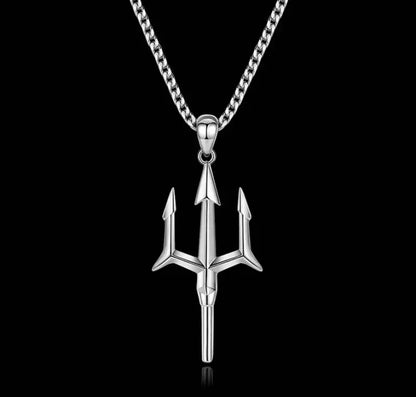 Stainless Steel Trident Necklace