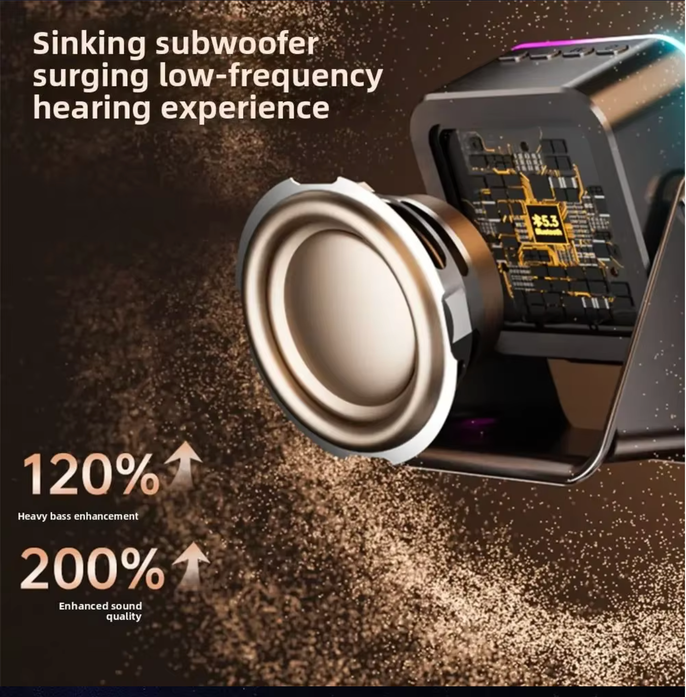 5-in-1 Bluetooth Speaker with Phone Stand