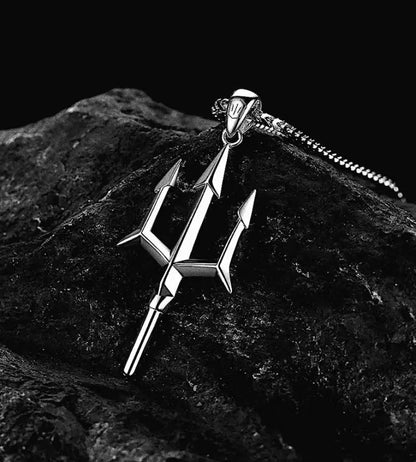 Stainless Steel Trident Necklace