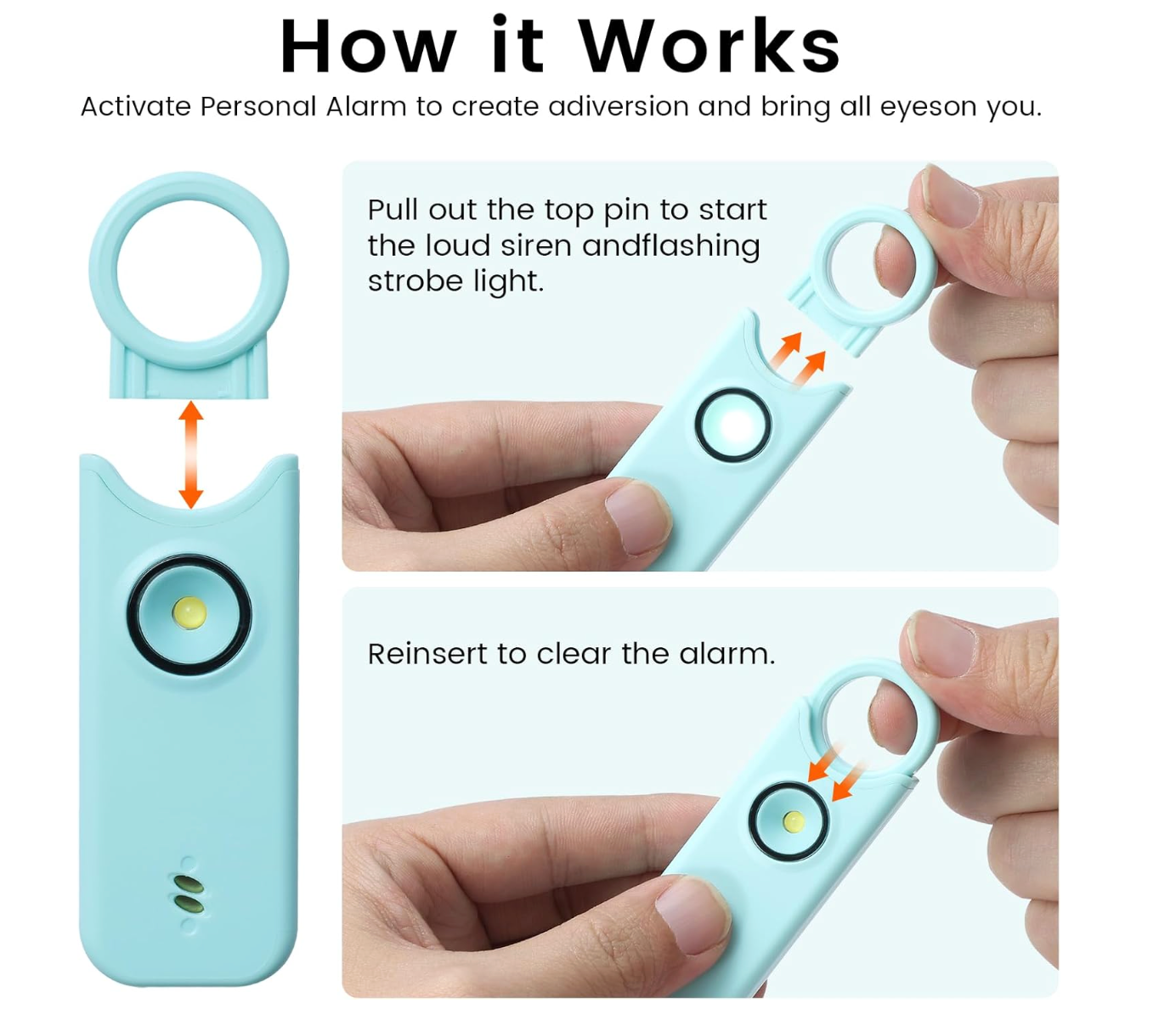 Women Self Defence Alarm Keychain